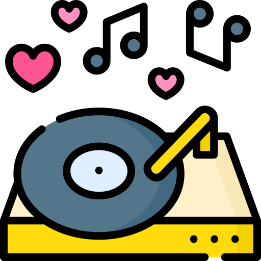 Heart with music notes icon